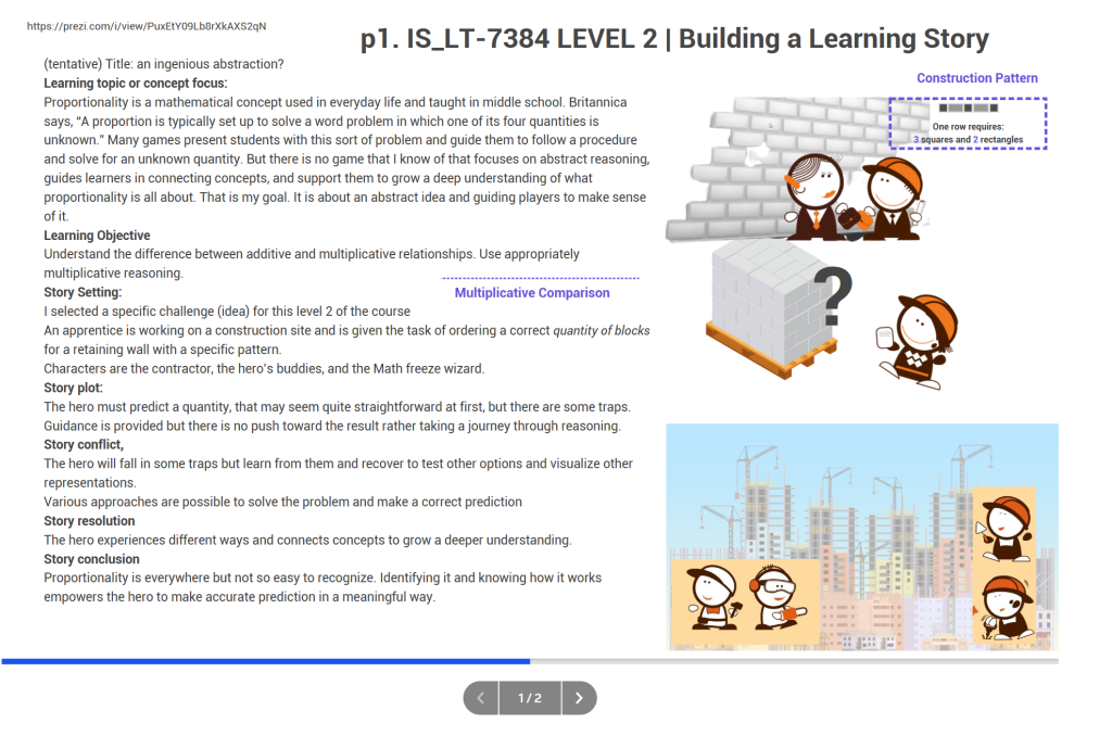 building learning story 1